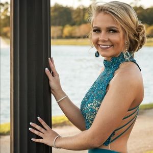 Teal prom dress